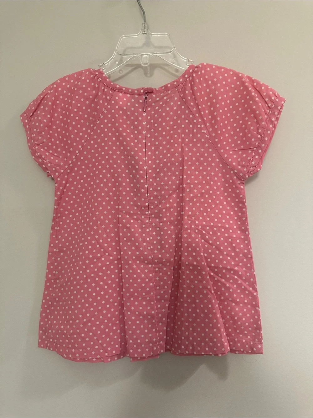 GAP Pink Polka Dot Smocked Peplum Top with matching cuffed/uncuffed denim bottom